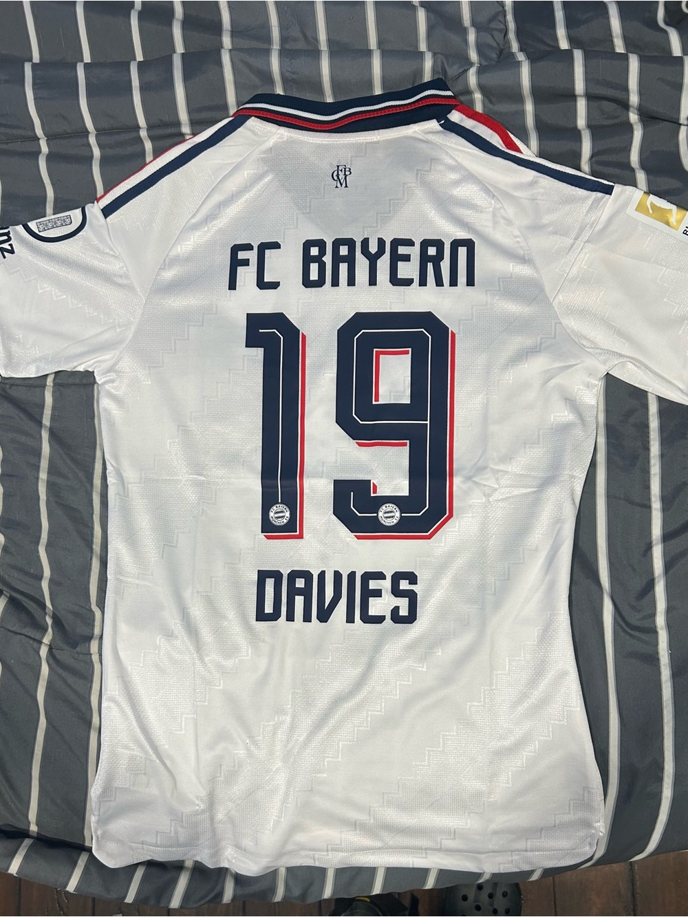 adidas FC Bayern White Davies #19 Jersey